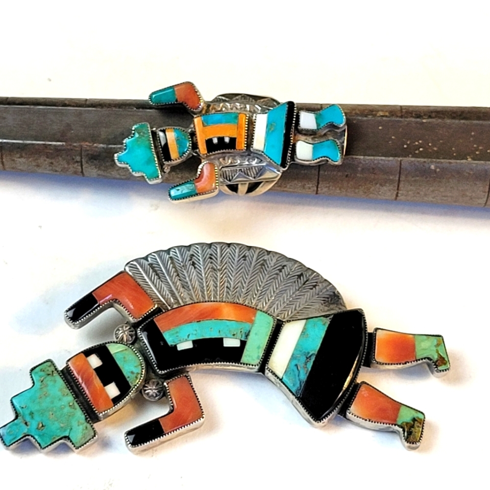Zuni rainbow man coaching broach and size 6 ring